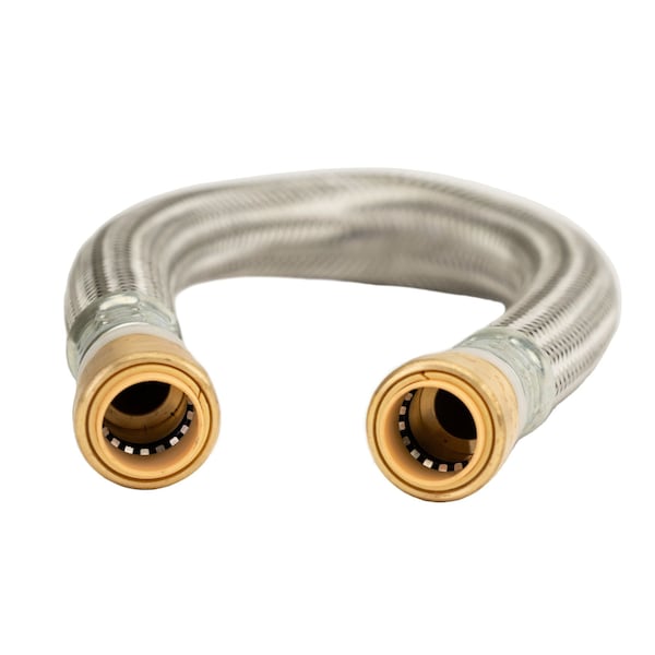 Quickfitting 3/4in Push-to-Connect x 18in Full Port Stainless Steel Water Heater Connector LF725PR - main